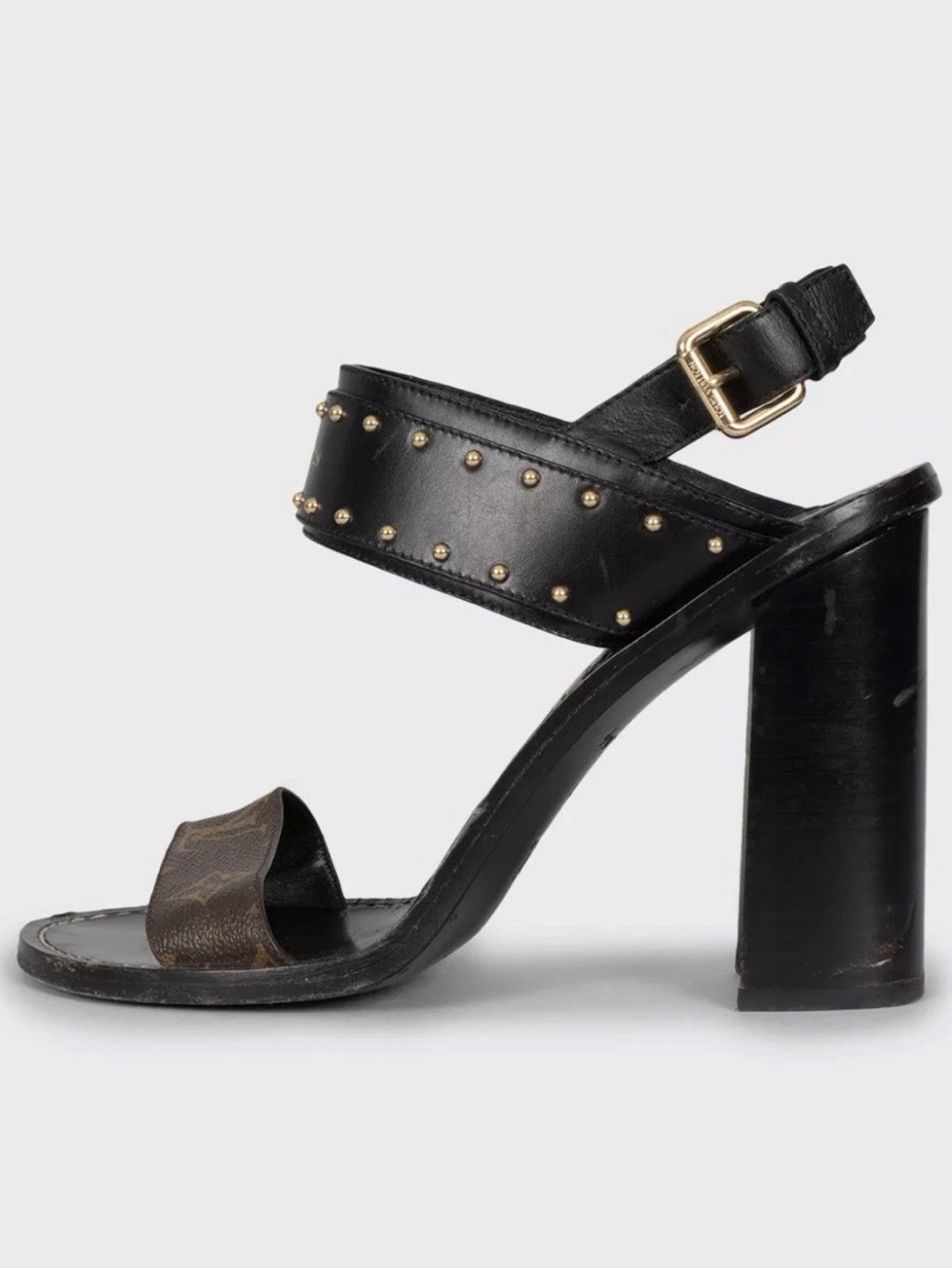 Authentic studded monogram Louis Vuitton sandals EU 41 US 10 - Picture 3 of 4